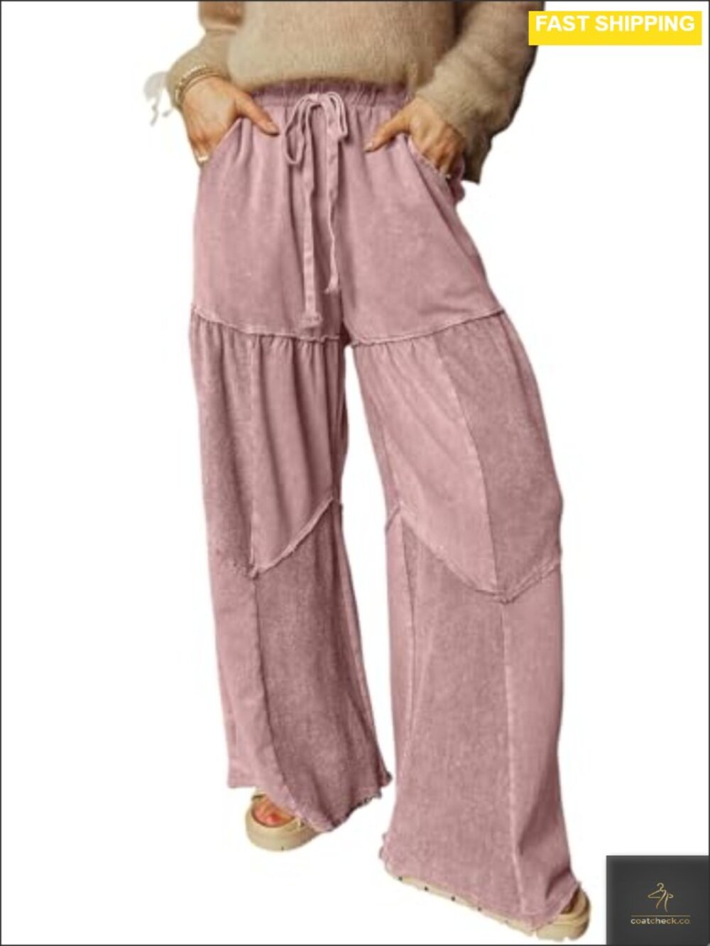 Women's Wide Leg Palazzo Pants High Waist Drawstring Lounge with Pockets